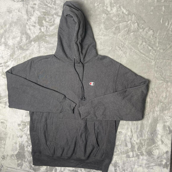 90s 00s VTG Champion Hoodie Reverse Weave Large Grey Y2K Pakistan Tag - Picture 1 of 7